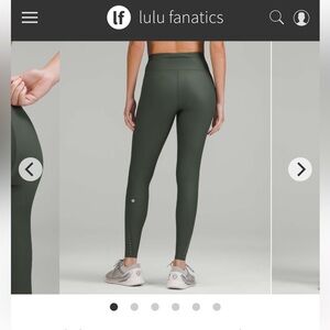 Lululemon In Focus Run Tights- Grey Sage